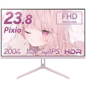 Pixio｜ピクシオ｜ゲーミング液晶ディスプレイ(23.8型/Fast IPS/FullHD 1920×1080/200Hz/1ms/HDR/HDMI2.0/DP1.4/VESA/2年保証・ドット抜け保障)(ピンク)｜PX248WAVEK-O