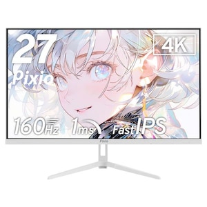 Pixio｜ピクシオ｜ゲーミング液晶ディスプレイ(27型/Fast IPS/4K UHD 3840×2160/160Hz/1ms/HDR/HDMI2.1/DP1.4/VESA/2年保証・ドット抜け保障)(ホワイト)｜PX27UWAVEW-PW