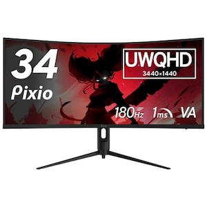 Pixio�b�s�N�V�I�b�Q�[�~���O�t���f�B�X�v���C(34�^/�p��/Fast VA/UWQHD 3440�~1440/180Hz/1ms)�i�u���b�N�j�bPXC348CN-O