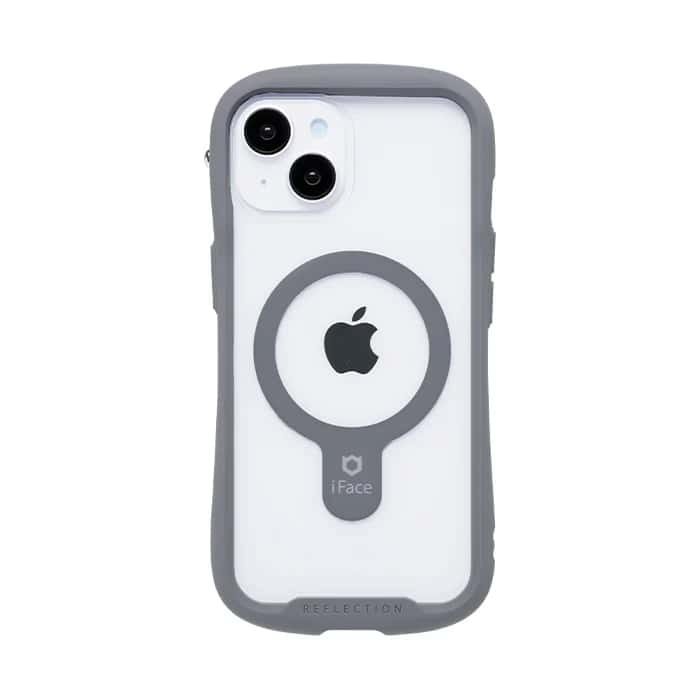iPhone 15/14/13用 ガラスケース iFACE REFLECTION MAGSYNQ（グレー