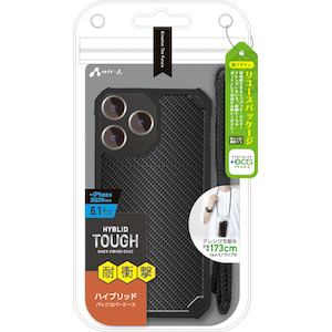 �G�A�[�W�F�C�biPhone 14 Pro�p �ϏՌ��n�C�u���b�h�w�ʃJ�[�{�����P�[�X(�u���b�N)�bAC-P22P-TCB