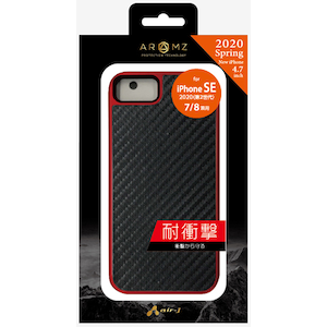 �G�A�[�W�F�C�biPhone SE(��3����)/(��2����)/iPhone8/7�p �ϏՌ��X�����w�ʃP�[�X�i���b�h�t���[���~�u���b�N�J�[�{���j�bAC-P20-GACBR