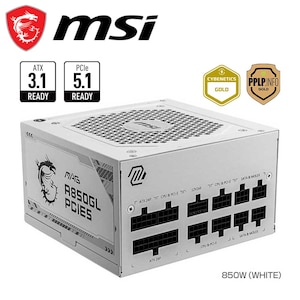 MSI�b�G���G�X�A�C�bATX 3.1���� �d�����j�b�g 80PLUS GOLD�F�� MSI MAG A850GL PCIE5(�z���C�g)�bMAG A850GL PCIE5 WHITE