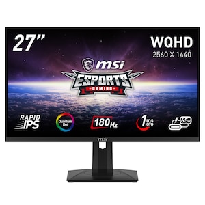 MSI｜エムエスアイ｜ゲーミング液晶ディスプレイ(27型/RAPID IPS/WQHD 2560×1440/180Hz/1ms/HDR400/HDMI2.0b/DP1.4a/USB TYPE-C/VESA/PIP・PBP対応/3年保証)(ブラック)｜MAG-274QRF-QD-E2