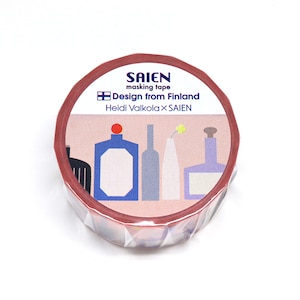 SAIEN｜マスキングテープ（Heidi Valkola ヘイディ・ヴァルコラBottles 20mm×5m）｜TR-4020