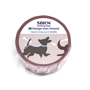 SAIEN｜マスキングテープ（Heidi Valkola ヘイディ・ヴァルコラDog 20mm×5m）｜TR-4023