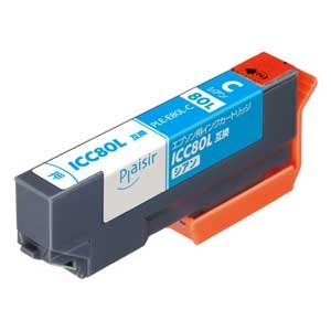 プレジール｜［エプソン ICC80L 互換］インクカートリッジ（シアン）｜PLE-E80L-C