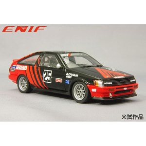 ミニカー　1/43 トヨタ カローラ レビン 1985 全日本ツーリングカー選手権 インターTEC クラス優勝 ADVANカローラ 鈴木恵一/土屋圭市 (ブラック×レッド) [ENIF0019] 1/43 トヨタ カローラ レビン 1985 全日本ツーリングカー選手権