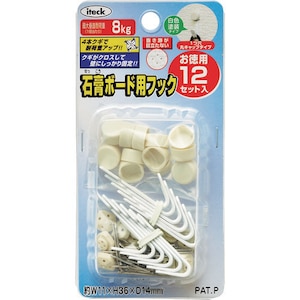���b�΍p�{�[�h�p�t�b�N ���F�^�C�v (�ۃL���b�v) �ω׏d8kg 12�Z�b�g�bKBFTM-1001