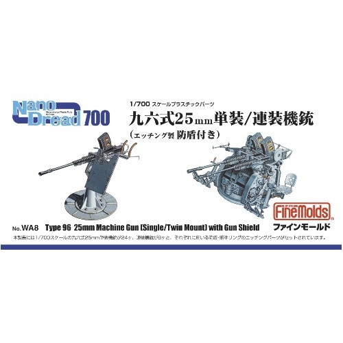 1/700 日本海軍25mm機銃 ディティールアップエッチング w17b8b5 1/700 日本海軍九六式25mm単装/連装機銃 (エッチング製防盾付き