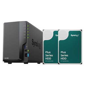 Synology｜シノロジー｜DiskStation DS224+ 初心者ガイド付+HAT3300-4TB 2個（ブラック）｜DS224PLUS+HAT3300