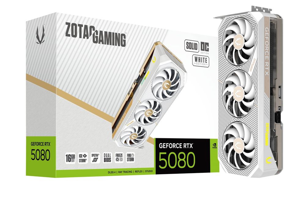 ZOTAC GAMING GeForce RTX 5080 SOLID OC White 16GB GDDR7 ZOTAC GAMING GeForce RTX 5080 SOLID OC White 16GB GDDR7