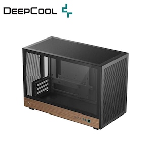DeepCool�b�f�B�[�v�N�[���bMini-ITX/Micro-ATX�Ή� �~�h���^���[PC�P�[�X CH260 WOOD�i�u���b�N�A�ؖڒ��j�bR-CH260-BKNWM0-G-1