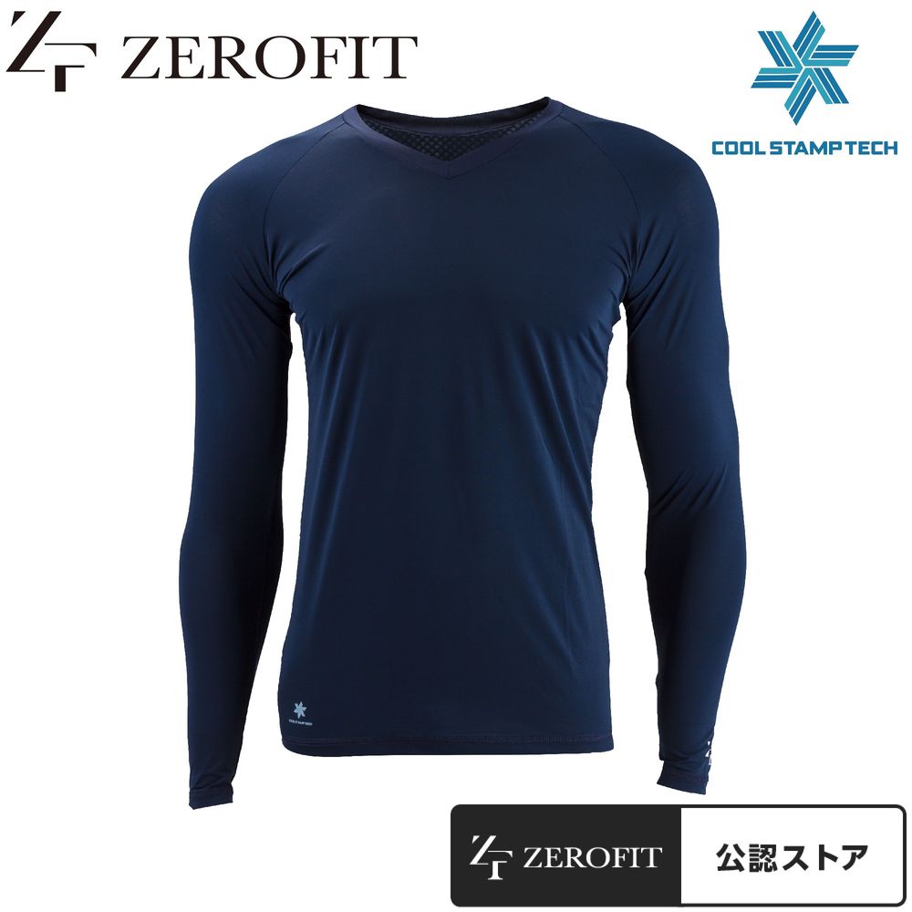 ICE MESH アイスメッシュ Vネック長袖アンダーウェア（ネイビー