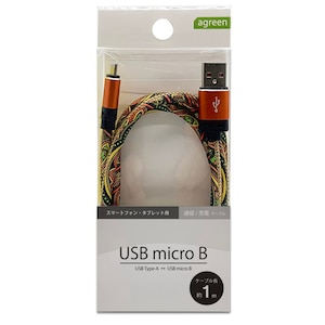 agreen�b�ʐM/�[�d�Ή� microUSB�P�[�u�� 1.0m�i�y�C�Y���[�j�bJCBM1004