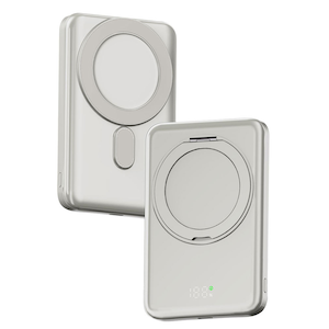 agreen�b�A�O���[���bMagsafe�Ή� ���ő̓d�r�̗p�����O�X�^���h�t��LC50R���o�C���o�b�e���[ 5000mAh�i�V���o�[�j�bJMB-LC50R-SV
