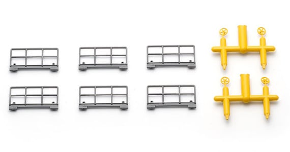 【鉄道部品】コキ50000 車体切り抜き(札差) 再生産】(N) PP0811 コキ50000部品A（手すり×4個入、手すり改良