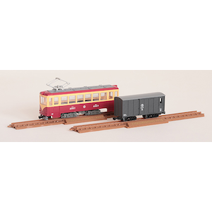トミーテック｜(HOナロー) 鉄道コレクション　ナローゲージ80 猫屋線直通用路面電車（全金車）＋貨車セット｜ﾃﾂｺﾚﾅﾛｰ80ﾈｺﾔｾﾝ ﾛﾒﾝ+ｶｼｬ