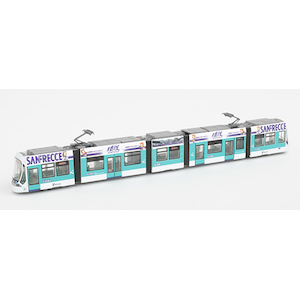 トミーテック｜(N) 鉄道コレクション 広島電鉄5100形5108号 グリーンムーバーマックス　サンフレッチェ電車（2021シーズン）｜ﾃﾂｺﾚ ﾋﾛｼﾏﾃﾞﾝﾃﾂ5100-5108 ｻﾝﾌﾚｯﾁｪ