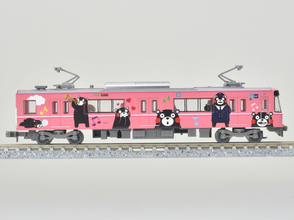 熊本電気鉄道03形　くまモンラッピングと通常版　4両セット TOMYTEC 331407 鉄道ｺﾚｸｼｮﾝ 熊本電気鉄道03形(くまﾓﾝﾗｯﾋﾟﾝｸﾞ)2両