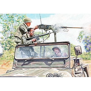 【再生産】1/35 米・ベトナム戦兵士3体車上射撃シーン＋解放戦線兵2体【MB35105】