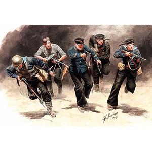 【再生産】1/35 露・ソ連陸戦隊5体攻撃シーン1941-42東部戦線シリーズNo.3【MB35153】