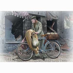 1/35 欧州民間男性1体 ＋ 自転車WW-II-エッチングパーツ【MB35176】