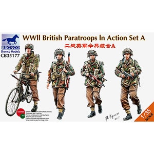 1/35 英・空挺部隊Aセット 兵士4体 + 自転車・行軍中 【CB35177】
