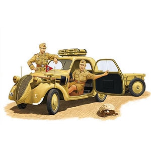 1/35 独・FAIT500トッポリーノ乗用車+IF8型トレーラー＆兵士2体北アフリカ【CB35156】