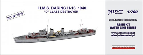 プラモデル　1/700 英海軍D級駆逐艦デアリング1940 [PN07088] 1/700 英海軍D級駆逐艦デアリング1940【PN07088】 | ニコモデル