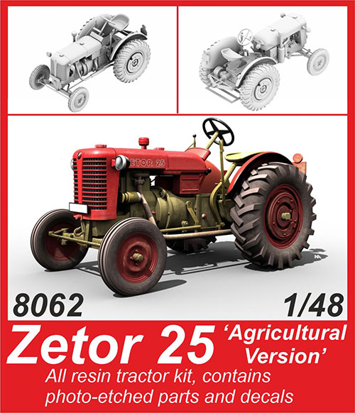 1/48 チェコ・ゼトル（Zetor）25型トラクター農業型【48CM8062