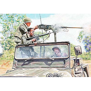 1/35 米・ベトナム戦兵士3体車上射撃シーン+解放戦線兵2体【MB35105】