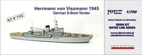 プラモデル　1/700 独・Sボート魚雷艇母艦ヘルマン・フォン・ヴィスマン・1945 レジンキャストキット [PN07122] 1/700 独・Sボート魚雷艇母艦ヘルマン・フォン・ヴィスマン