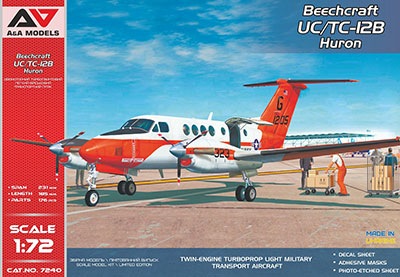 プラモデル　1/72 米・ビーチクラフトUC/TC-12Bヒューロン双発輸送機(A＆Amodel) [MVA72040] 4544032882525.jpg