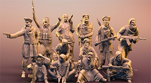 プラモデル　1/48 タリバン兵士フィギュア12体 3Dプリントモデル ガレージキット [PD48215] Amazon | IDAPテクノロジー 1/48 タリバン兵士 フィギュア 12体
