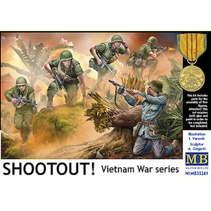 1/35 米・ベトナム戦兵士4体+北ベトナム兵1体・銃撃戦【MB35241】