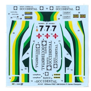1/20 FW07 #7 British F1 Series Campion 1980 デカール【DC1037】