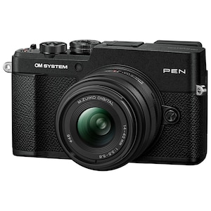 OM SYSTEM�b�~���[���X���J�����uOM SYSTEM PEN�v14-42mm F3.5-5.6 III �����Y�L�b�g�i�u���b�N�j�bPEN�ݽ޷��BLK