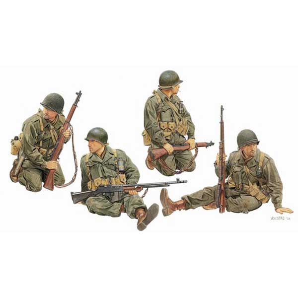 再生産】1/35 WW.II アメリカ軍 戦車跨乗兵 （フィギュア4体セット 