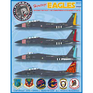 【再生産】1/48 アメリカ空軍 F-15C/E ヘリテージ・イーグルス（デカール）【FAD48-071】