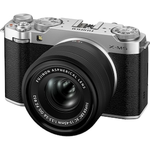 �x�m�t�C�����b�~���[���X���J�����uFUJIFILM X-M5�vXC15-45mm�����Y�L�b�g�i�V���o�[�j�bFX-M5LK-1545-S