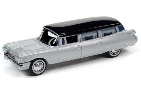 スケールモデル 新作 1/64 1959 キャディラック 霊柩車 シルバー【JLSP091】 | JOHNNY ミニカー