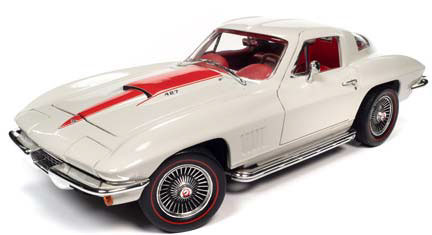 ミニカー　1/18 1967 シェビー コルベット 427(ホワイト×レッドストライプ) [AMM1279] 1/18 1967 シェビー コルベット 427 ホワイト/レッドストライプ