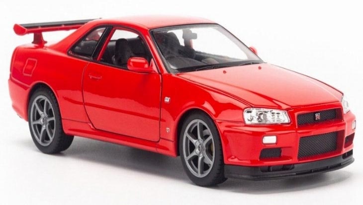タミヤ 1/24 スカイライン GT-R R34 キャンディレッド塗装 完成品 タミヤ 1/24 スポーツカーシリーズ ニッサン スカイラインGT-R V