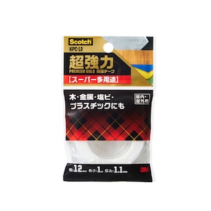 スリーエム｜スコッチ 超強力両面テープ プレミアゴールド スーパー多用途 12mm（白）｜KPC-12