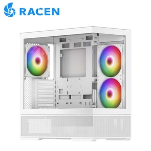 �Z���`�����[�bRACEN ATX / Micro-ATX / Mini-ITX�Ή� �s���[���XPC�P�[�X�uAQCESS�v�i�z���C�g�j�bCRC-PCASE01WH