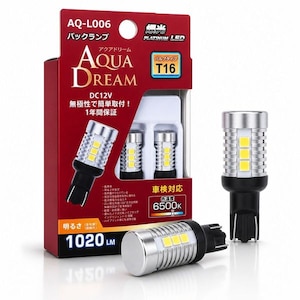 AQUA DREAM�b���� PLATINUM LED �o�b�N�����v�o���u T16 12V�ԗp ����d�́F9.5W �F���x�F6500K �ɐ��t���[ �Ԍ��Ή��i�z���C�g�E2����j�bAQ-L006