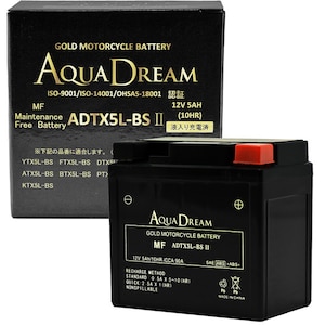 AQUA DREAM�b�o�C�N�p�o�b�e���[�@GOLD Motorcycle Battery�y�����i�Ƃ̓����w���s�z<br> (��Ȍ݊��o�b�e���[�FYTX5L-BS/FTX5L-BS) �t���[�d�ς݁bADTX5L-BSII