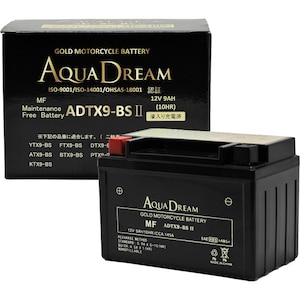 AQUA DREAM�b�o�C�N�p�o�b�e���[�@GOLD Motorcycle Battery�y�����i�Ƃ̓����w���s�z<br> (��Ȍ݊��o�b�e���[�FYTX9-BS/FTX9-BS) �t���[�d�ς݁bADTX9-BSII