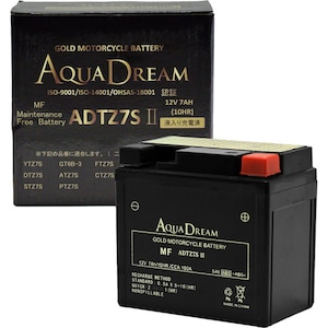 AQUA DREAM�b�o�C�N�p�o�b�e���[�@GOLD Motorcycle Battery�y�����i�Ƃ̓����w���s�z<br> (��Ȍ݊��o�b�e���[�FYTZ7S/YTZ6/FTZ7S/TTZ7SL)) �t���[�d�ς݁bADTZ7SII